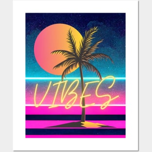 Synthwave Vibes Palm Tree Posters and Art